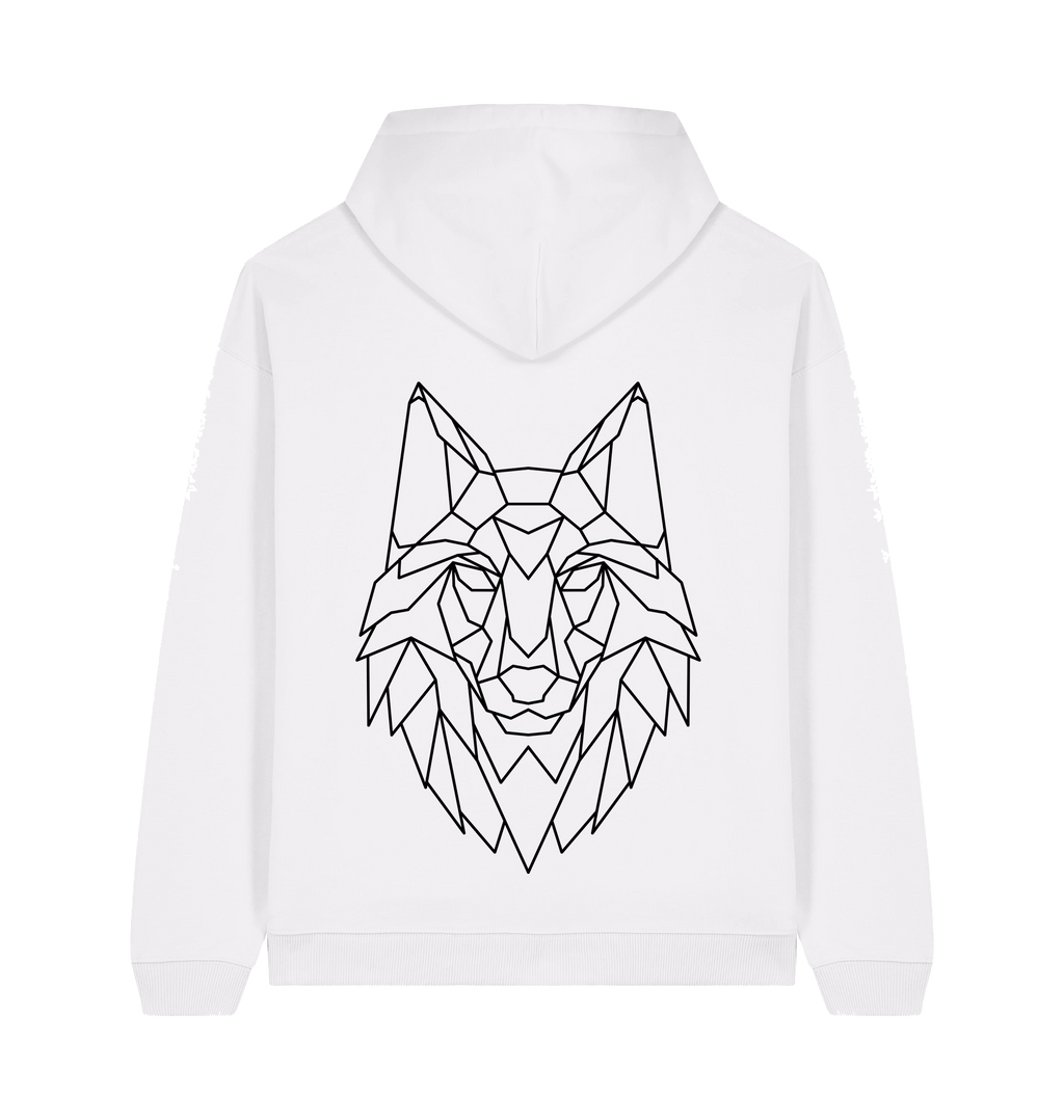White Printed Hoody Back