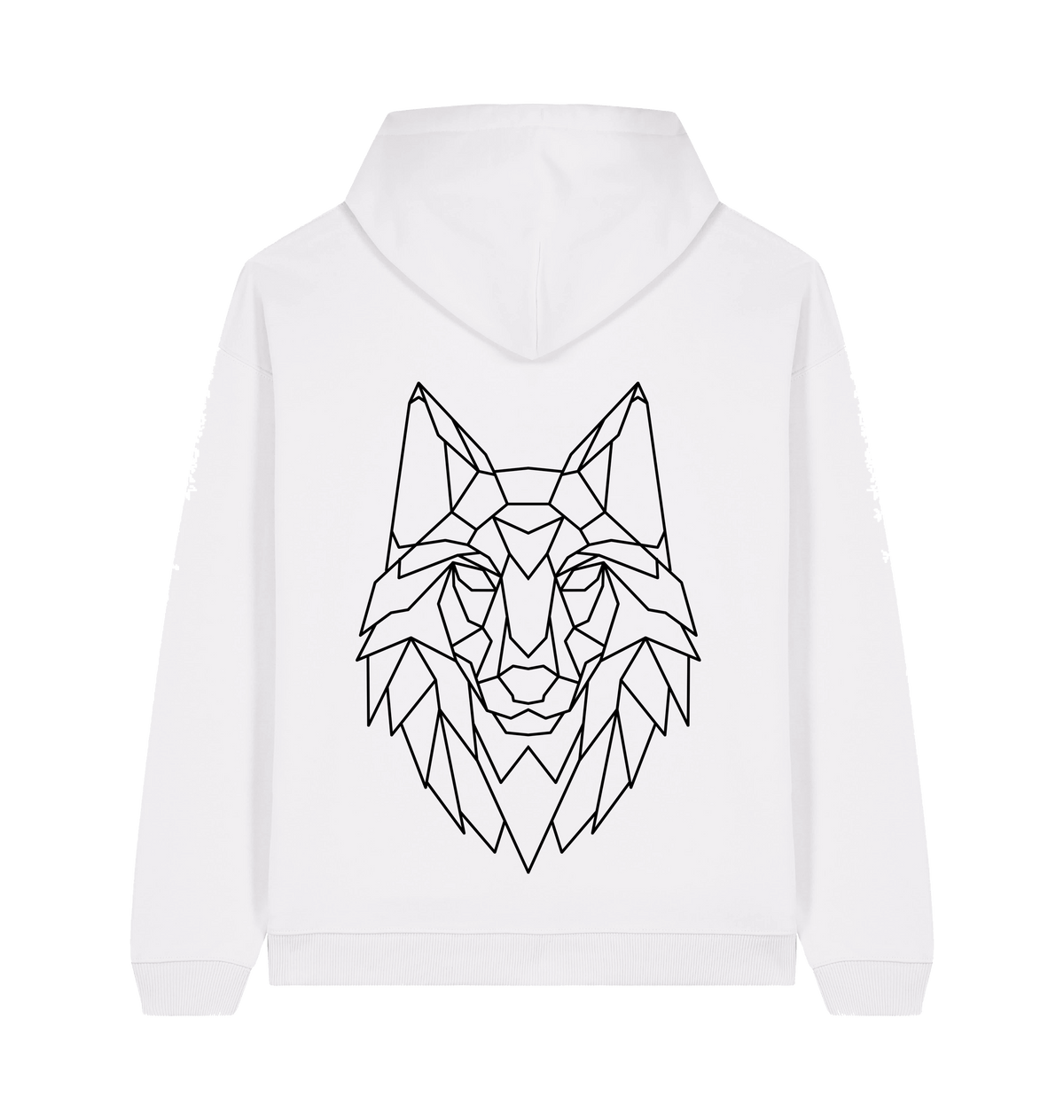 White Printed Hoody Back