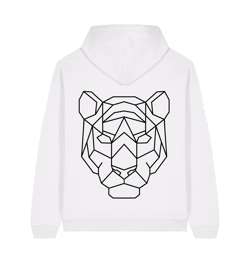 White Printed Hoody Back