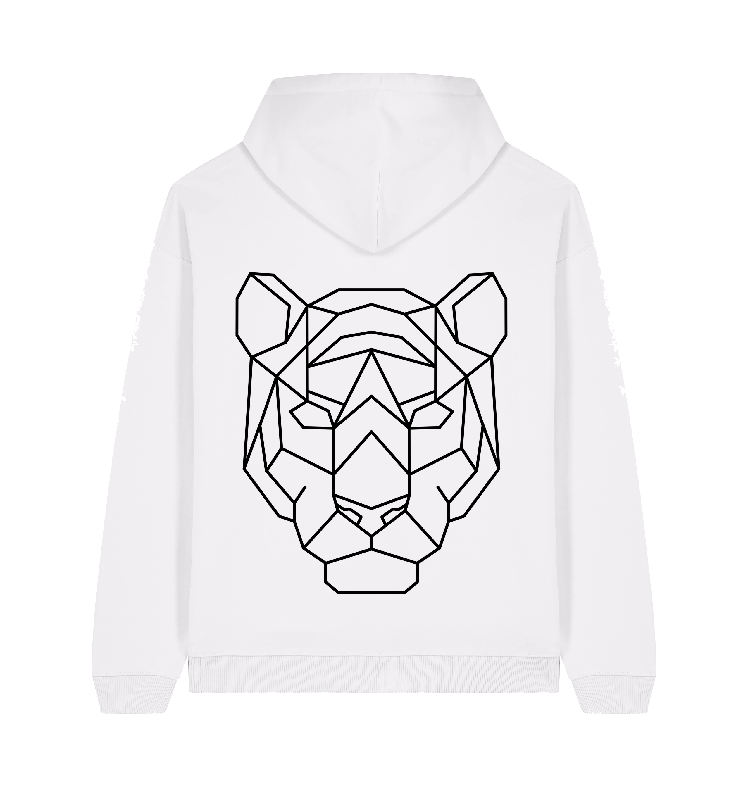 White Printed Hoody Back