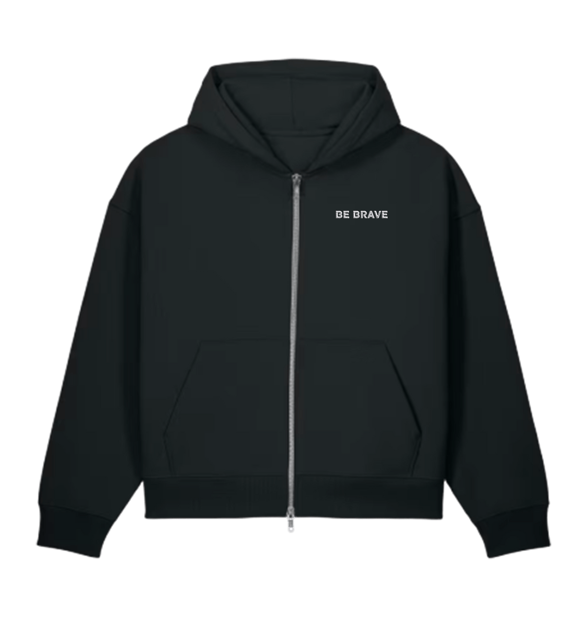 Black Zip hoody Front