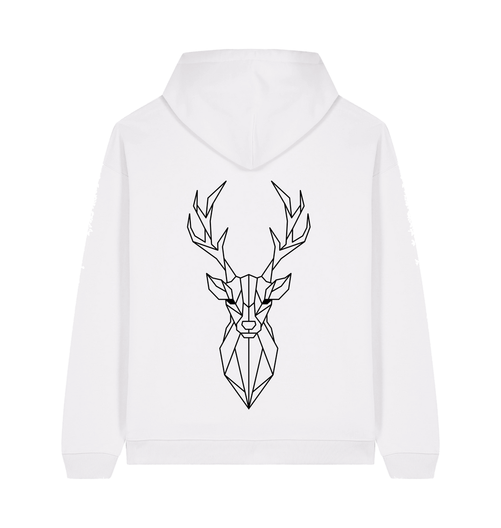 White Printed Hoody Back