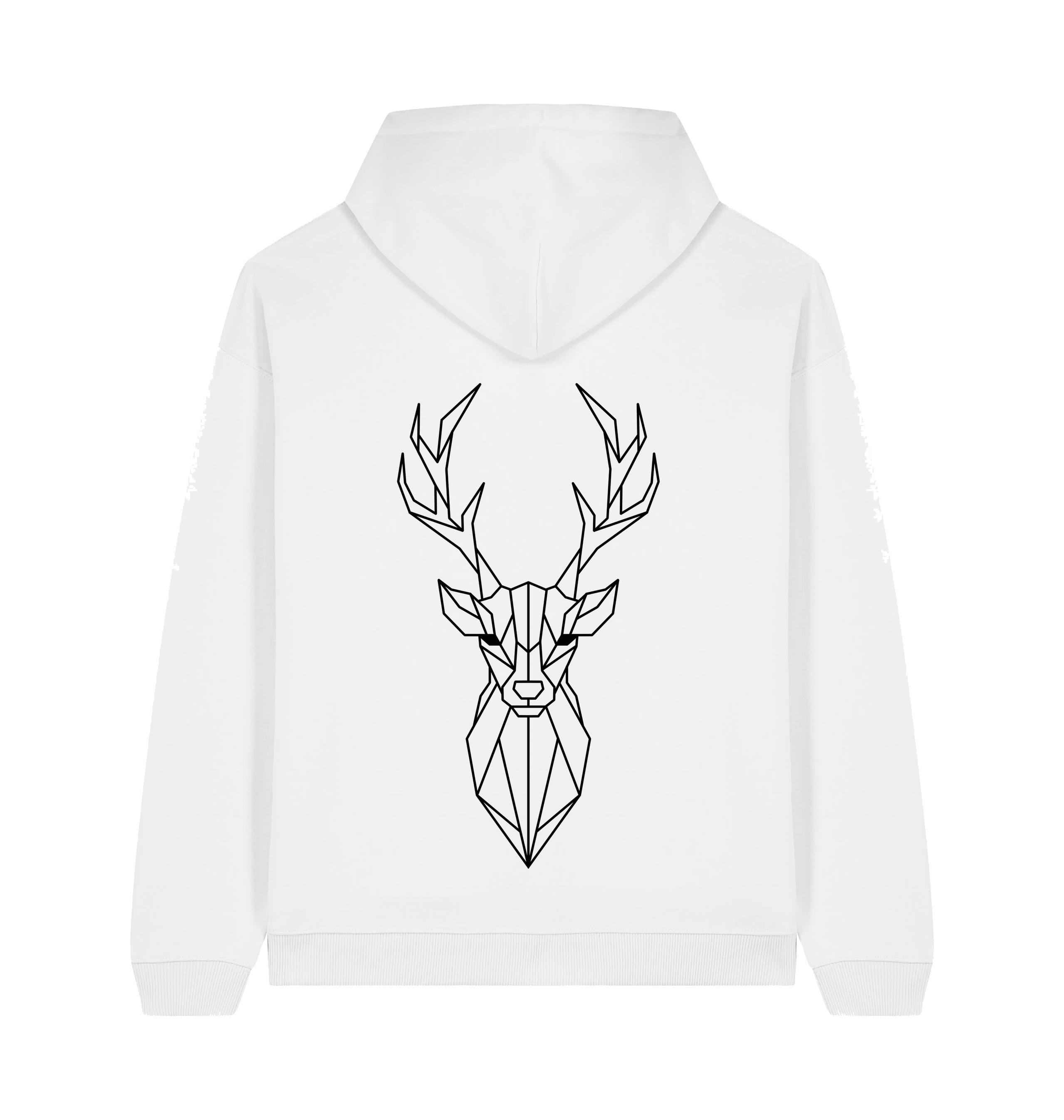 White Printed Hoody Back
