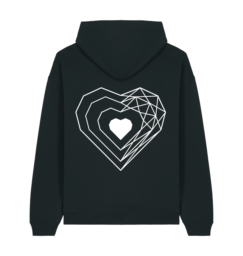 Black Printed Hoody Back