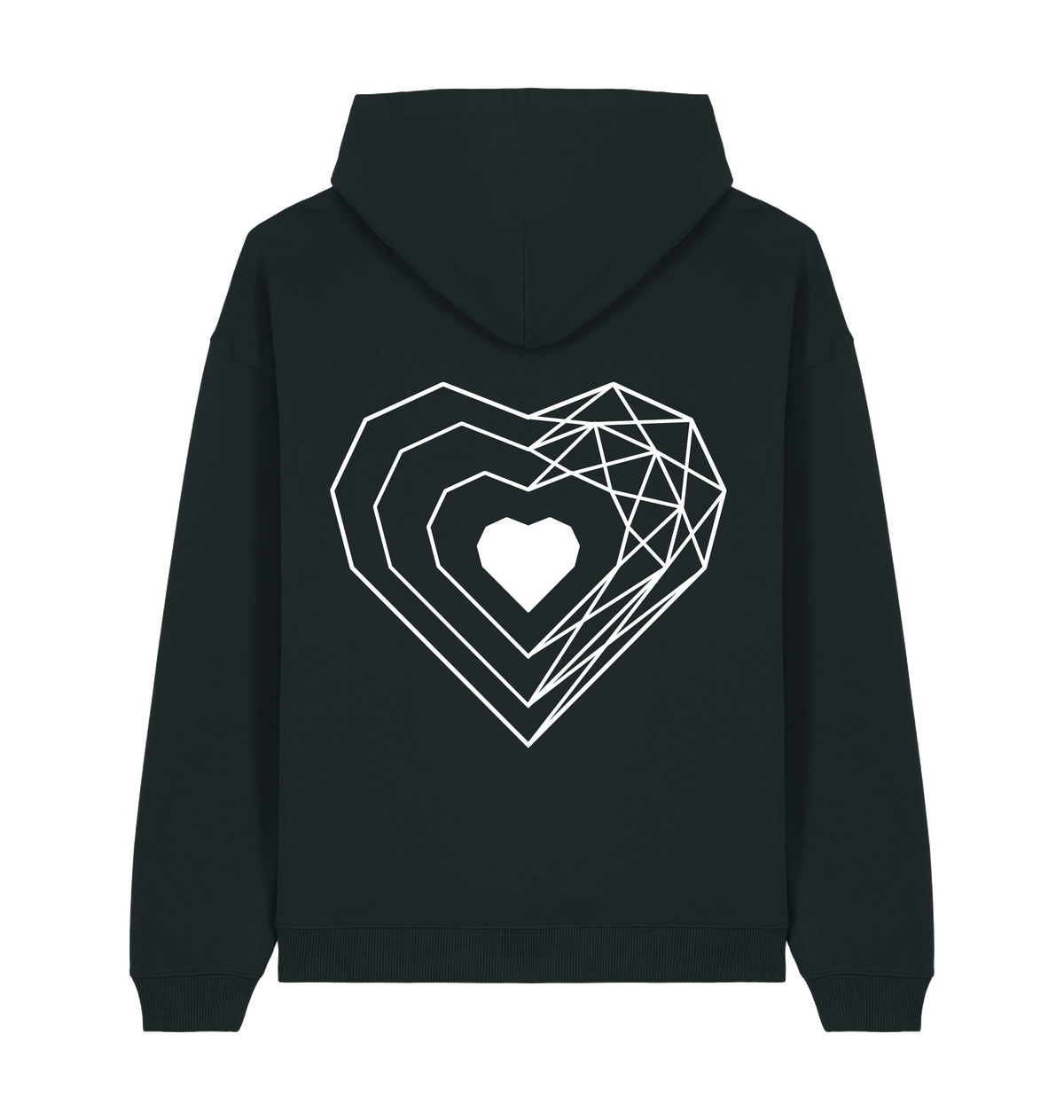 Black Printed Hoody Back
