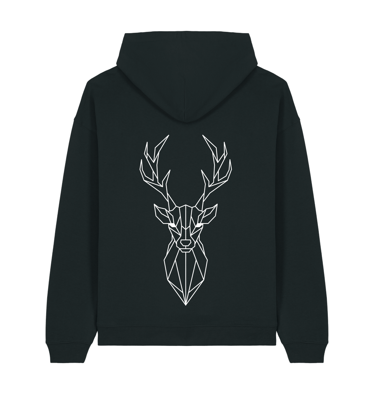 Black Printed Hoody Back