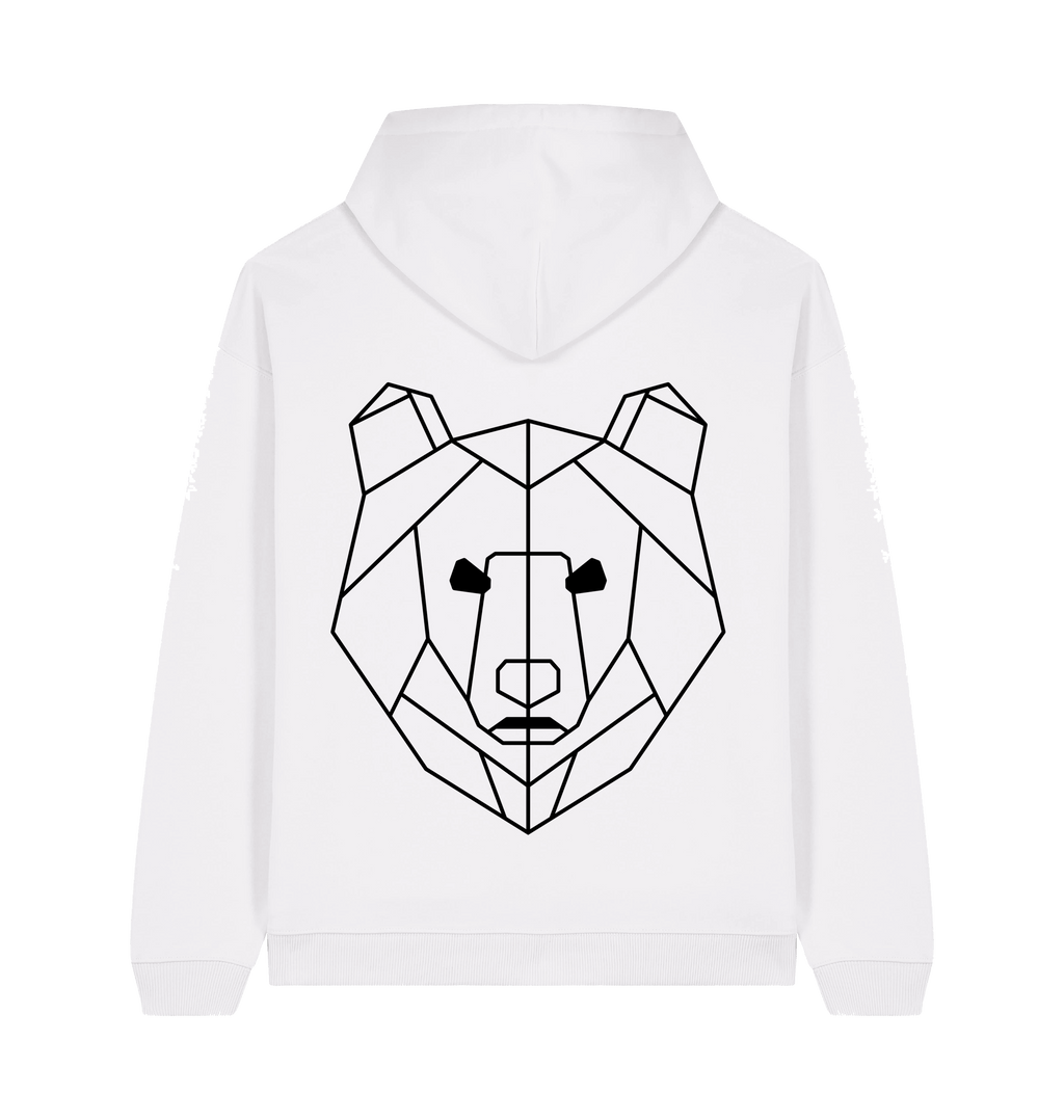 White Printed Hoody Back