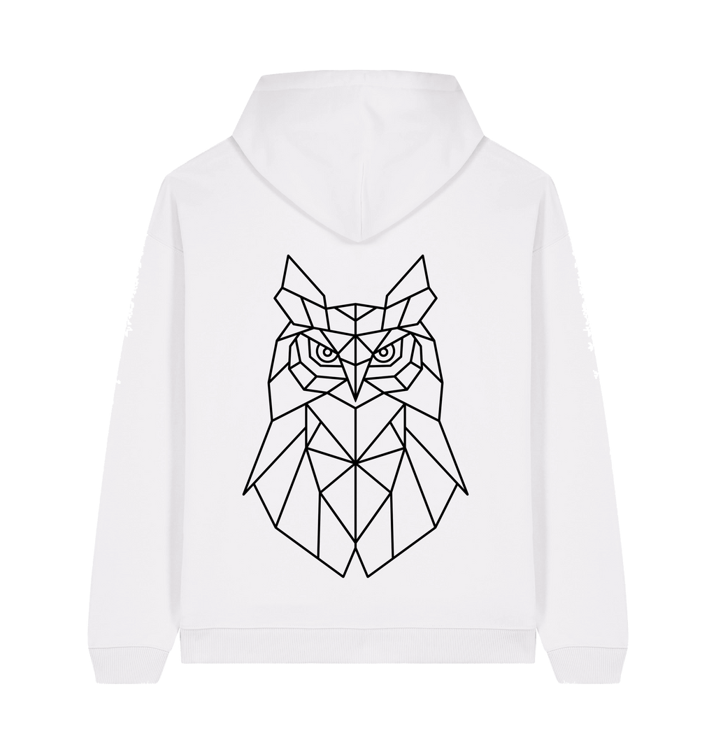 White Printed Hoody Back