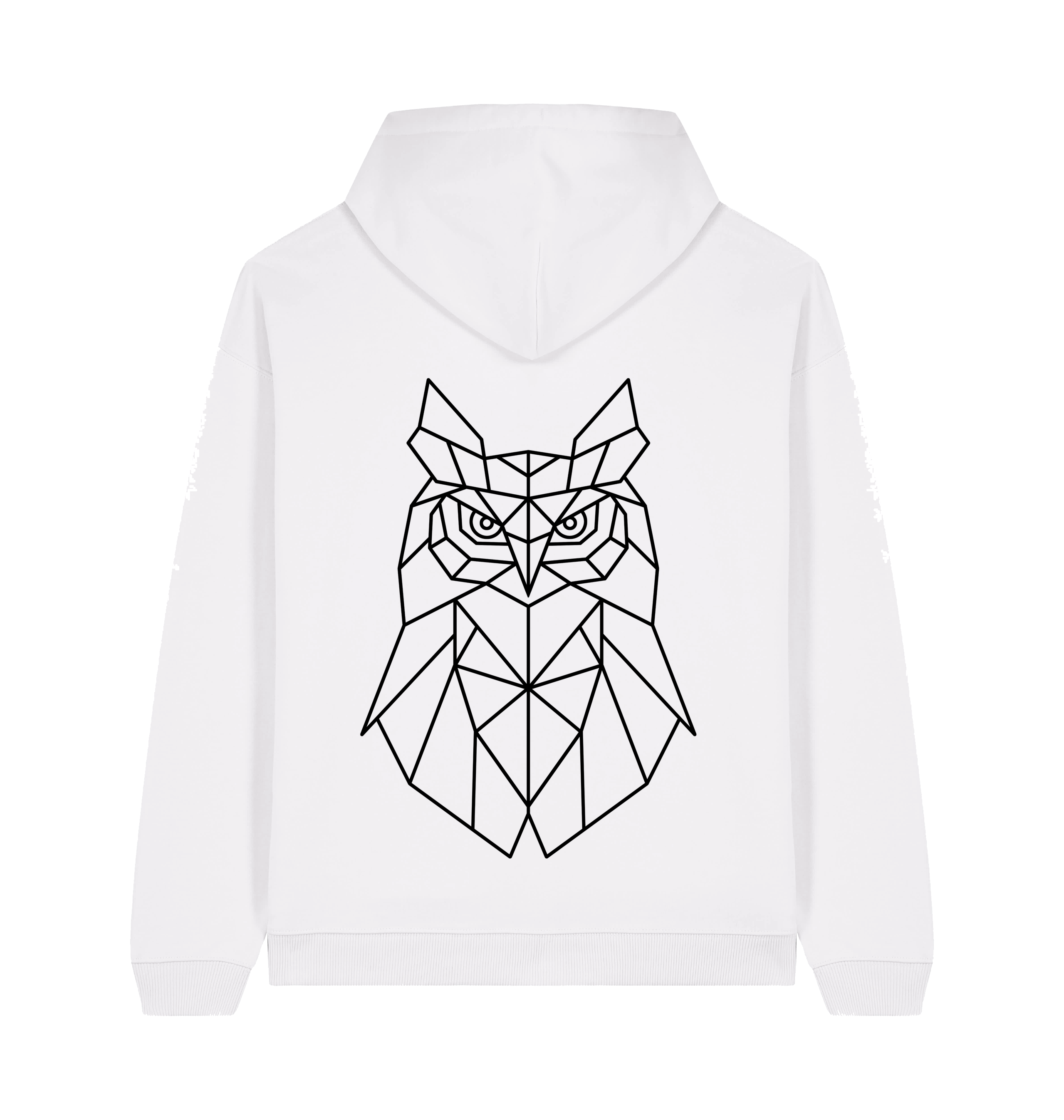 White Printed Hoody Back