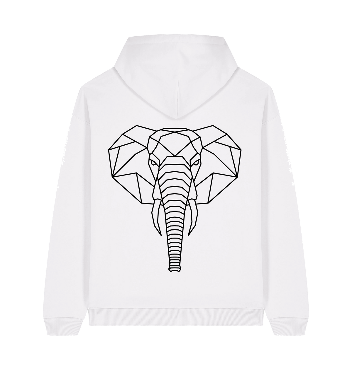 White Printed Hoody Back
