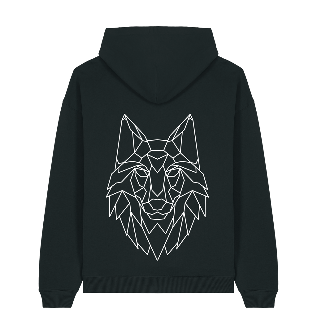 Black Printed Hoody Back