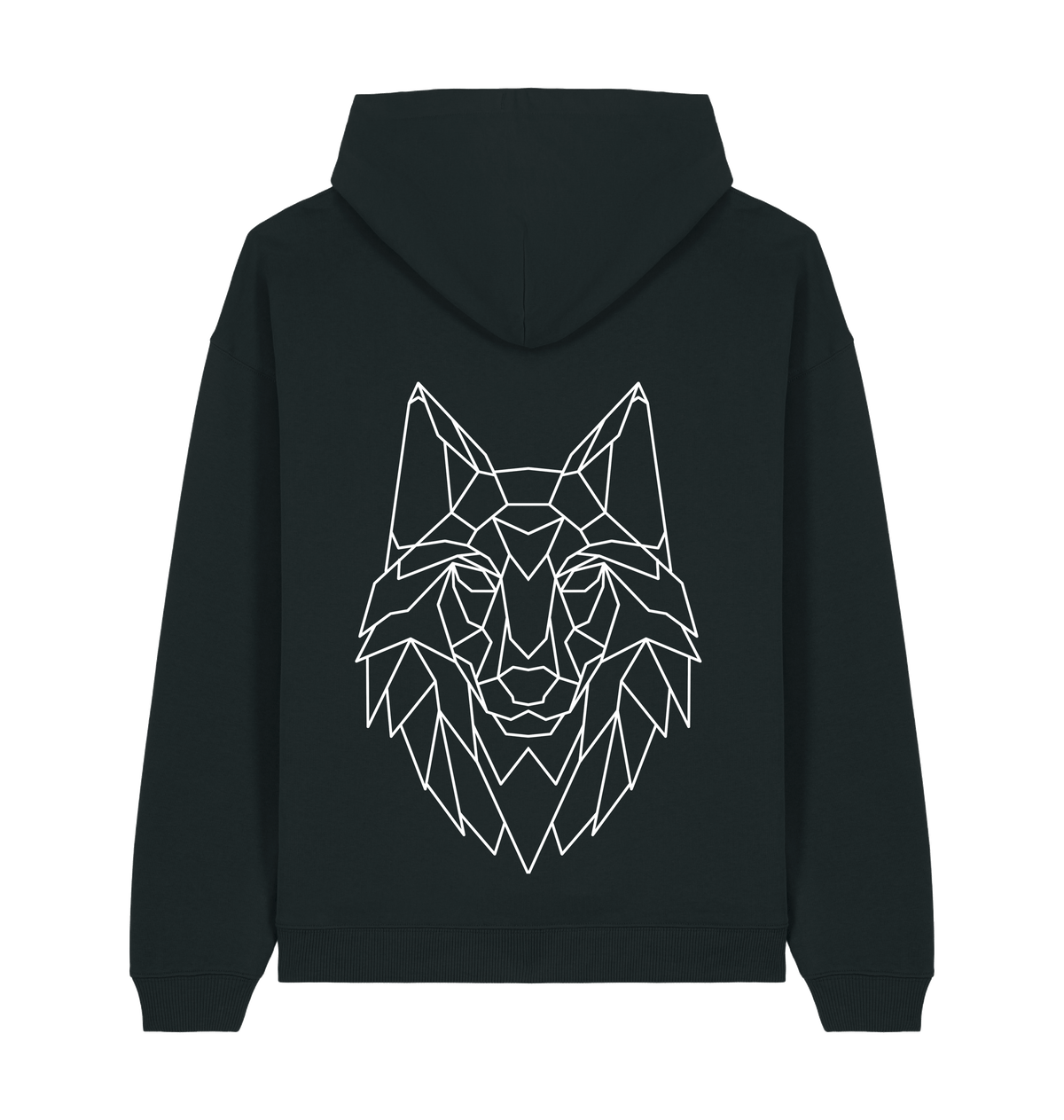 Black Printed Hoody Back
