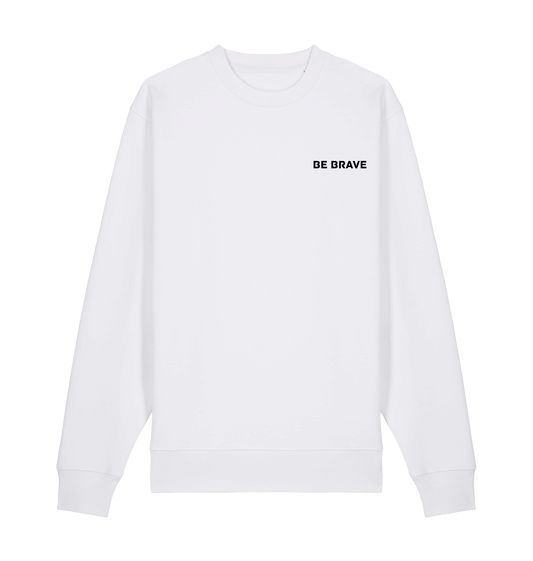 White Printed Sweater Front