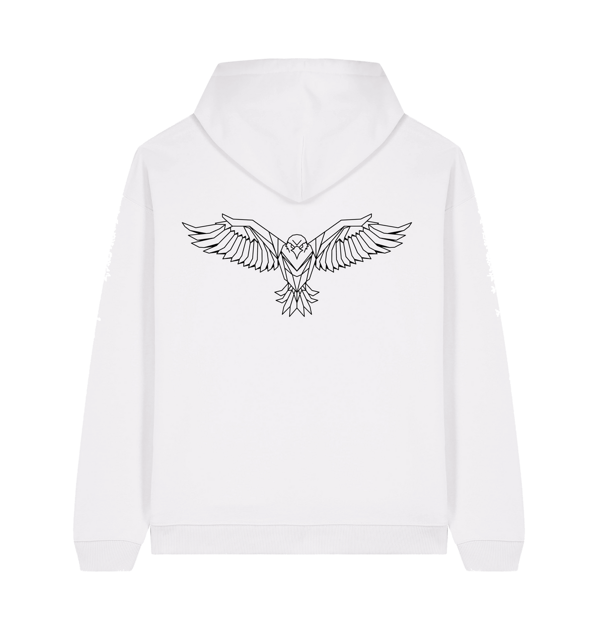 White Printed Hoody Back