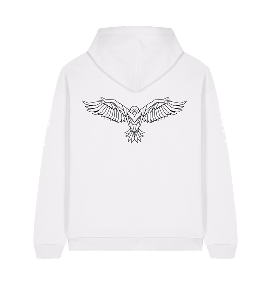 White Printed Hoody Back