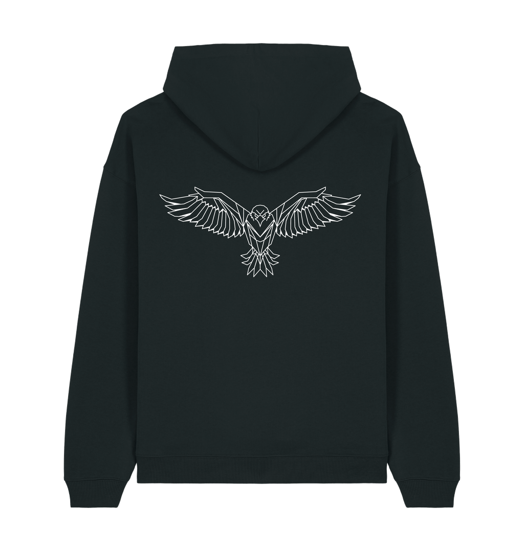 Black Printed Hoody Back