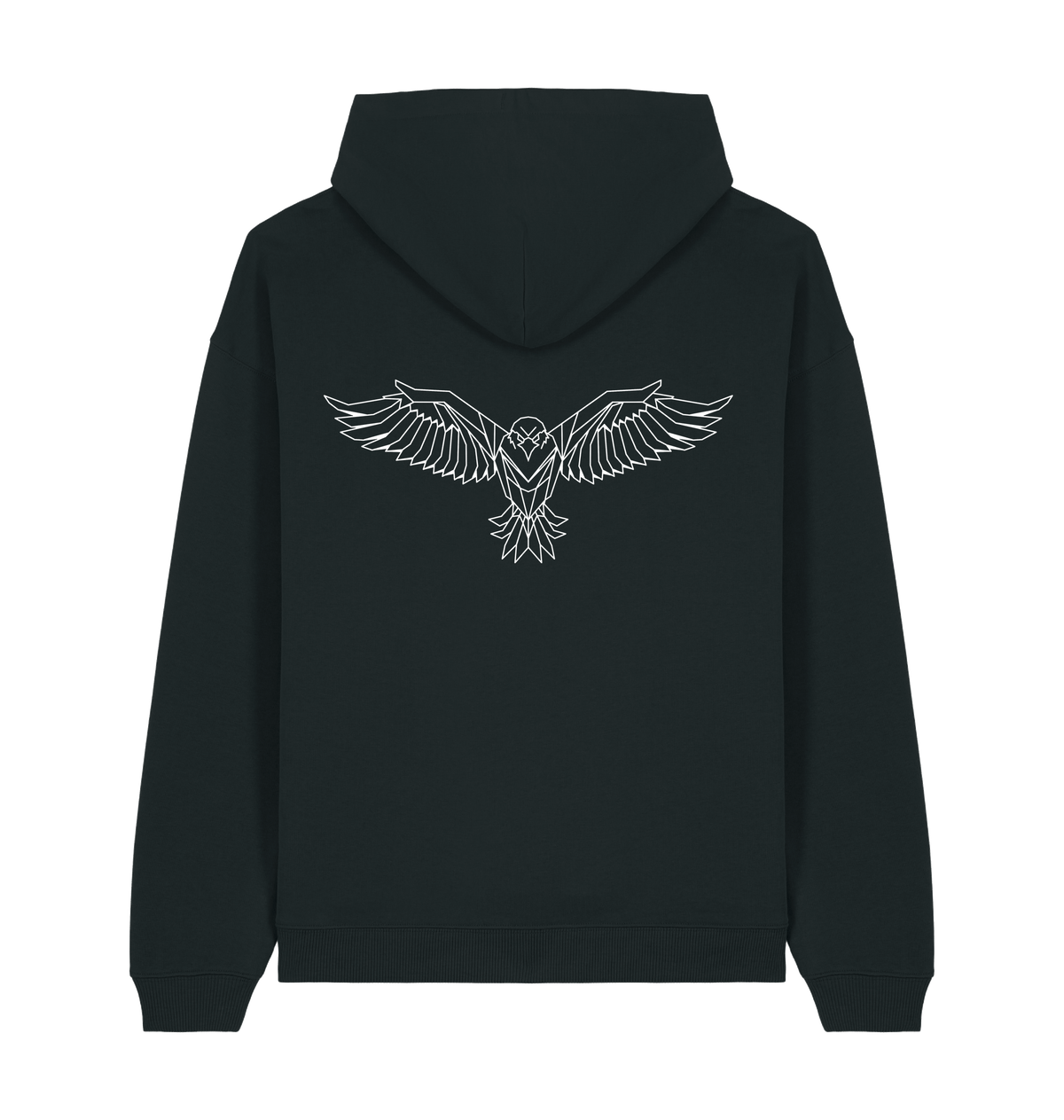 Black Printed Hoody Back