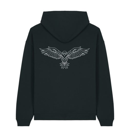 Black Printed Hoody Back