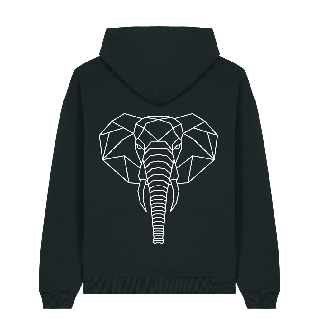 Black Printed Hoody Back