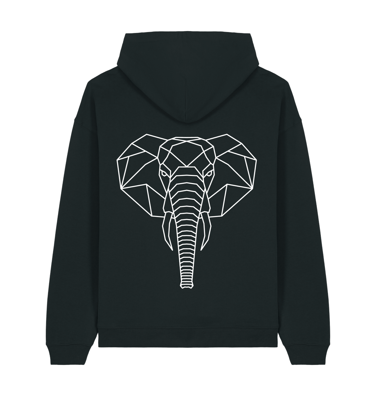 Black Printed Hoody Back